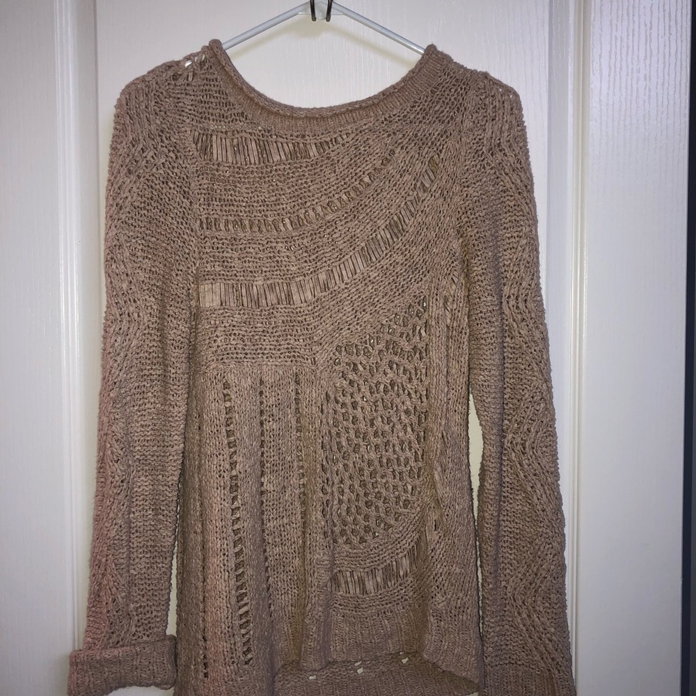 Anthropologie Moth Tan Knit Sweater